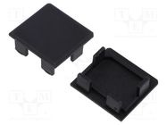 Cap for LED profiles; black; LIPOD KLUŚ