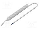 Wire: coiled; 2x0.5mm2; unshielded; PUR; white; 300V; 0.8m; 3.2m SIMECH
