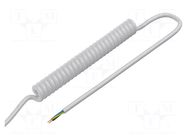 Wire: coiled; 3G0.75mm2; unshielded; PUR; white; 300V,500V; 0.5m SIMECH
