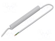 Wire: coiled; 3G0.75mm2; unshielded; PUR; white; 300V,500V; 0.2m SIMECH
