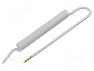 Wire: coiled; 5x0.15mm2; unshielded; PUR; white; 300V; 0.2m; 0.8m SIMECH