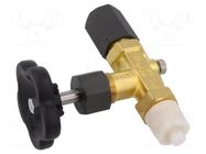 Shutoff valve; max.250bar; brass; Input thread: G 1/2" internal PNEUMAT