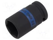 Socket; socket spanner,impact; 22mm; 1/2"; thin walled,short KING TONY