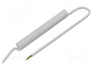 Wire: coiled; 6x0.15mm2; unshielded; PUR; white; 300V; 1.5m; 6m SIMECH