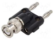 Adapter; 3A; 56.1mm; banana 4mm plug x2,BNC socket; 50Ω CAL TEST