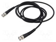 Test lead; BNC plug,both sides; Len: 2m; black; Z: 50Ω; RG58CU CAL TEST