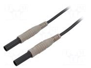 Test lead; banana plug 4mm,both sides; insulated; Len: 2m; black CAL TEST