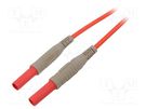 Test lead; banana plug 4mm,both sides; insulated; Len: 2m; red CAL TEST
