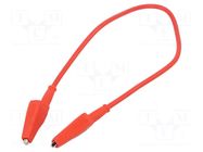 Test lead; Inom: 10A; Len: 0.3m; both sides,aligator clip; red CAL TEST