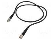 Test lead; BNC plug,both sides; Len: 1m; black; Z: 50Ω; RG223/U CAL TEST