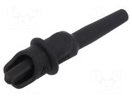 Crocodile clip; 10A; Grip capac: max.9mm; black; L: 74.5mm CAL TEST