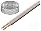 Wire: loudspeaker cable; TLYp; 2x0.5mm2; stranded; Cu; transparent SIMECH