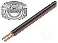 Wire: loudspeaker cable; TLYp; 2x1mm2; stranded; Cu; black; PVC SIMECH