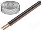 Wire: loudspeaker cable; TLYp; 2x1.5mm2; stranded; Cu; black; PVC SIMECH