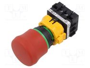 Switch: emergency stop; 22mm; NC x4; red; IP65; mushroom; XW; Pos: 2 IDEC