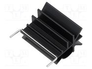 Heatsink: extruded; grilled; TO220; black; L: 35mm; W: 20mm; H: 28mm ALUTRONIC