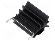 Heatsink: extruded; grilled; TO220; black; L: 35mm; W: 20mm; H: 28mm ALUTRONIC
