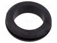 Grommet; Ømount.hole: 19mm; Øhole: 16mm; black; -40÷135°C; UL94HB ESSENTRA