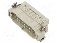 Connector: HDC; contact insert; male; CSE; PIN: 16; 16A; 600V; 16+PE ILME
