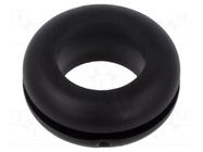 Grommet; Ømount.hole: 12.5mm; Øhole: 9.5mm; black; 0÷80°C; PVC ESSENTRA