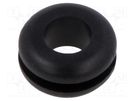 Grommet; Ømount.hole: 8mm; Øhole: 5.5mm; black; 0÷80°C; PVC ESSENTRA