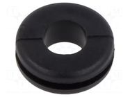 Grommet; Ømount.hole: 9.5mm; Øhole: 6.4mm; black; 0÷80°C; PVC ESSENTRA