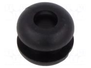 Grommet; Ømount.hole: 6.4mm; Øhole: 4mm; black; 0÷80°C; PVC ESSENTRA