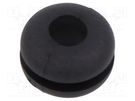 Grommet; Ømount.hole: 6.4mm; Øhole: 4mm; black; -40÷135°C; UL94HB ESSENTRA