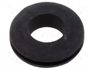 Grommet; Ømount.hole: 9.5mm; Øhole: 7mm; black; -40÷135°C; UL94HB ESSENTRA