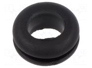Grommet; Ømount.hole: 10mm; Øhole: 8mm; black; 0÷80°C; PVC ESSENTRA