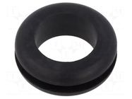 Grommet; Ømount.hole: 27mm; Øhole: 21mm; black; -40÷125°C; EPDM ESSENTRA