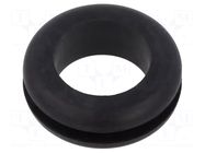 Grommet; Ømount.hole: 27mm; Øhole: 21mm; black; -40÷125°C; EPDM ESSENTRA