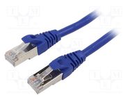 Patch cord; F/UTP; 6; stranded; Cu; PVC; blue; 3m; 26AWG QOLTEC