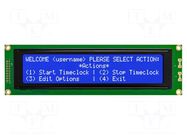 Display: LCD; alphanumeric; STN Negative; 40x4; blue; LED; PIN: 18 NEWHAVEN DISPLAY INTERNATIONAL