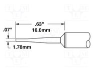Tip; chisel; 1.6x15mm; 510°C; for soldering station METCAL