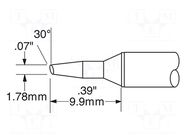 Tip; bevel; 1.8mm; 510°C; for soldering station METCAL