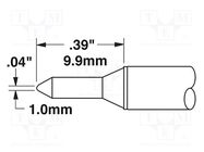 Tip; conical; 1mm; 413°C; for soldering station METCAL
