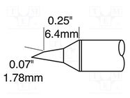 Tip; bevel; 1.8x6mm; 413°C; for soldering station METCAL
