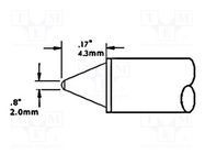 Tip; conical; 1.5mm; 357°C; for soldering station METCAL