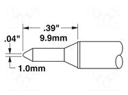 Tip; conical; 1mm; 302°C; for soldering station METCAL