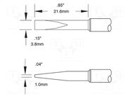 Tip; chisel; 3.8x22mm; 302°C; for soldering station METCAL