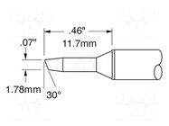 Tip; bevel; 1.8mm; 302°C; for soldering station METCAL