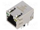 Socket; RJ45; PIN: 8; shielded,with LED; Layout: 8p8c; THT; angled BEL FUSE