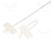 Cable tie; with label; L: 100mm; W: 2.5mm; natural; 100pcs. Goobay