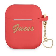 Guess GUA2LSCHSR AirPods cover red / red Silicone Charm Heart Collection, Guess