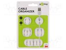 Set of clips; white; Cable P-clips; 5pcs; self-adhesive Goobay