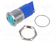 Indicator: LED; prominent; blue; Ø22mm; IP67; Q22; brass; ØLED: 18mm APEM