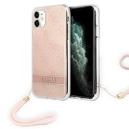 Guess GUOHCN61H4STP iPhone 11 pink/pink hardcase 4G Print Strap, Guess
