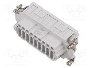 Connector: HDC; contact insert; female; JDS; PIN: 27; 27+PE; 10A ILME