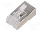 Plug; RJ45; PIN: 8; Cat: 5e; shielded,pass through; Layout: 8p8c QOLTEC